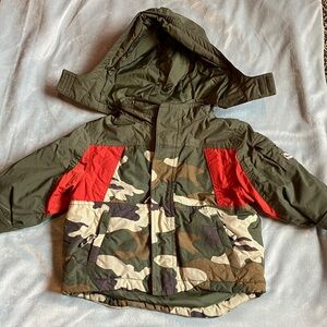 Children’s Place Camouflage Jacket with Red Accents